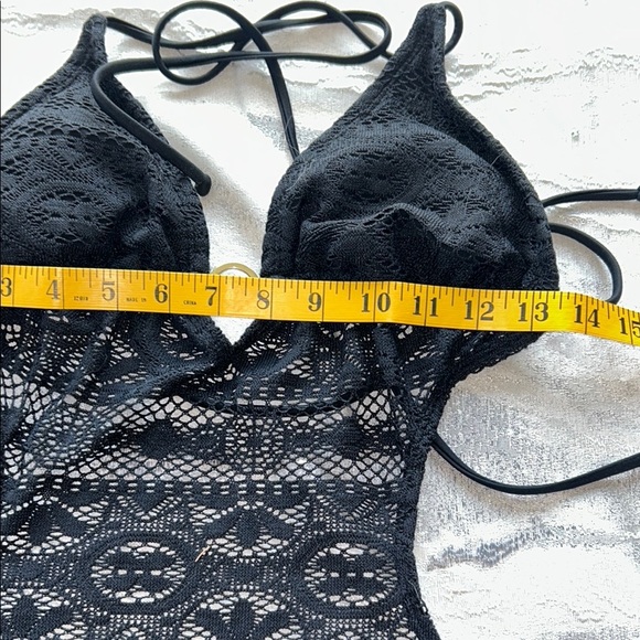 Xhilaration Black Lace One Piece Swimsuit - Picture 6 of 10